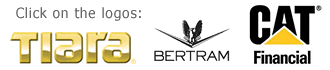 Logos for Ferretti luxury yachts, Bertram fishing boats and Tiara Yachts